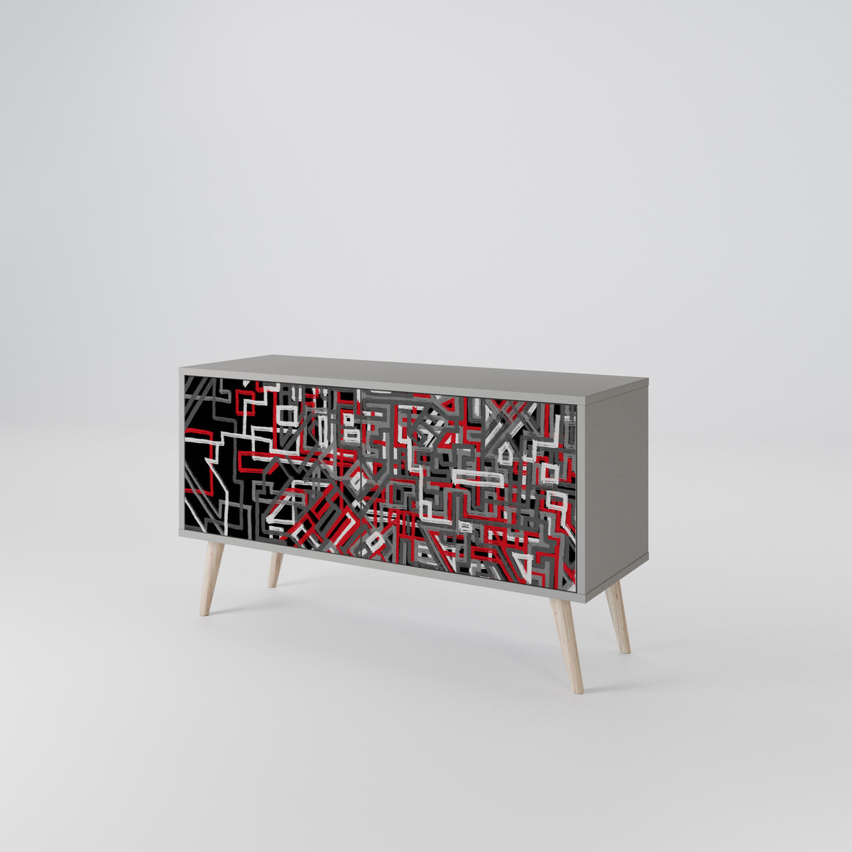 BROKEN LINES Compact 2-Door TV Cabinet