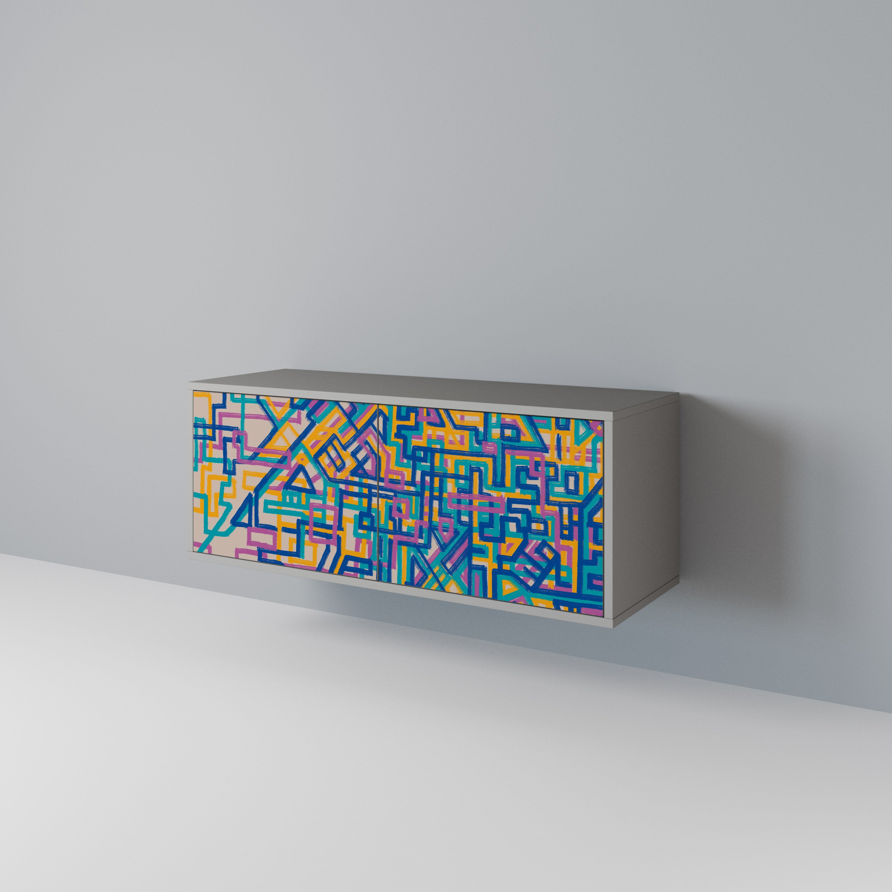 MEMORIES MAP Compact 2-Door TV Cabinet