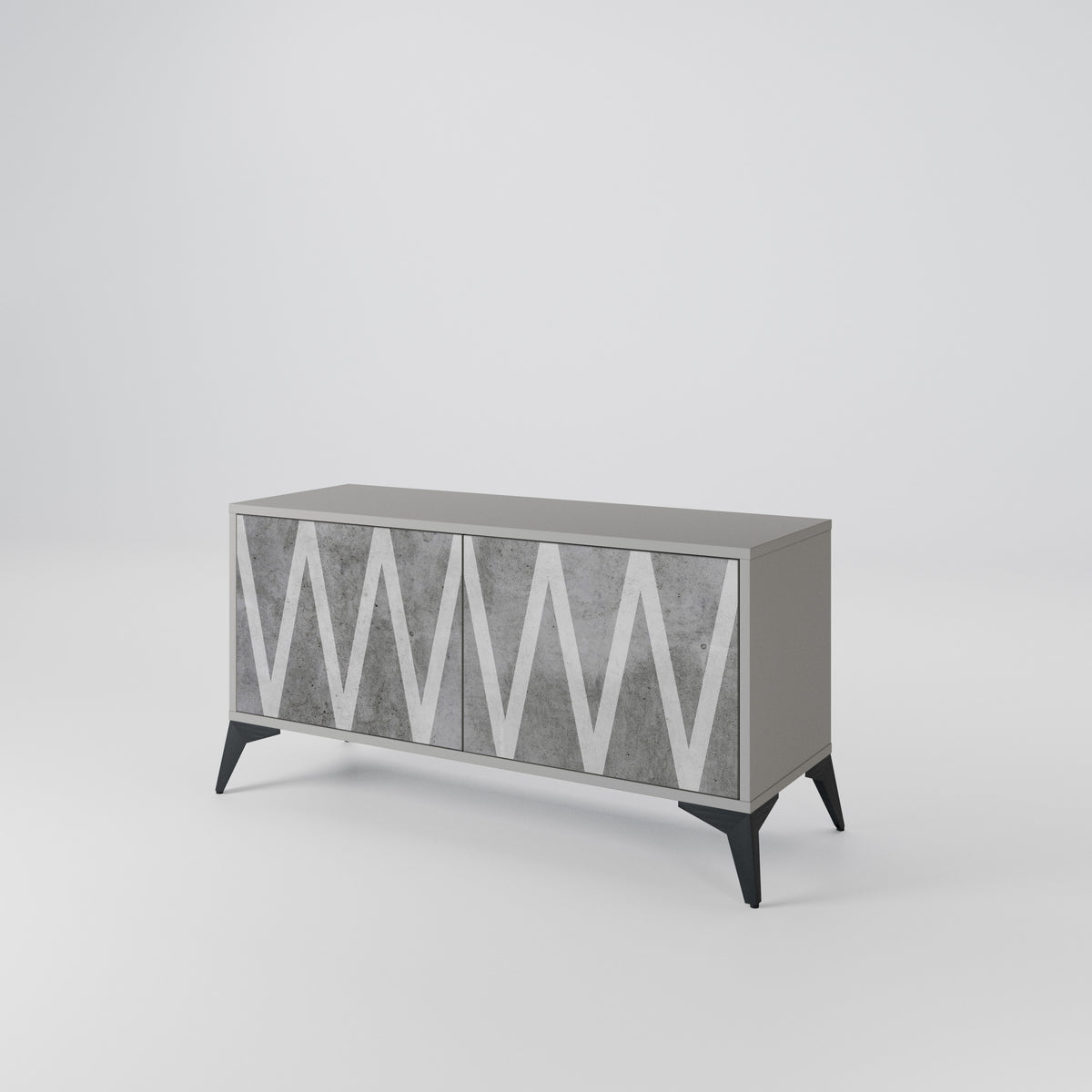SOLID ZIG ZAG Kompakt TV-bänk med 2 dörrar