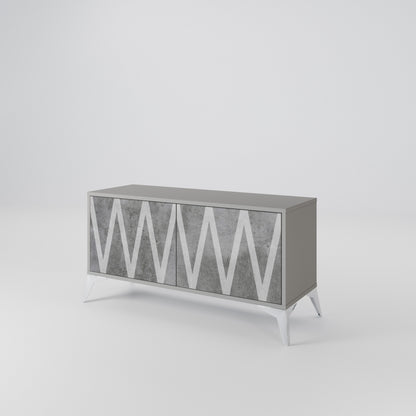 SOLID ZIG ZAG Kompakt TV-bänk med 2 dörrar