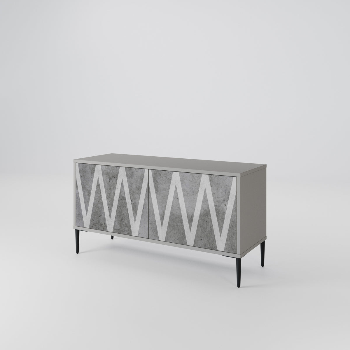 SOLID ZIG ZAG Kompakt TV-bänk med 2 dörrar