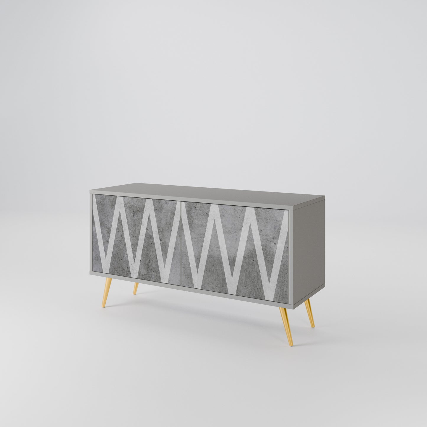 SOLID ZIG ZAG Kompakt TV-bänk med 2 dörrar