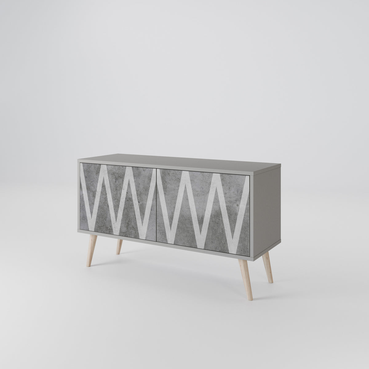 SOLID ZIG ZAG Kompakt TV-bänk med 2 dörrar