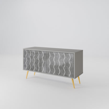 WAVES OF CONCRETE Kompakt TV-bänk med 2 dörrar