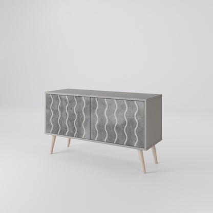 WAVES OF CONCRETE Kompakt TV-bänk med 2 dörrar
