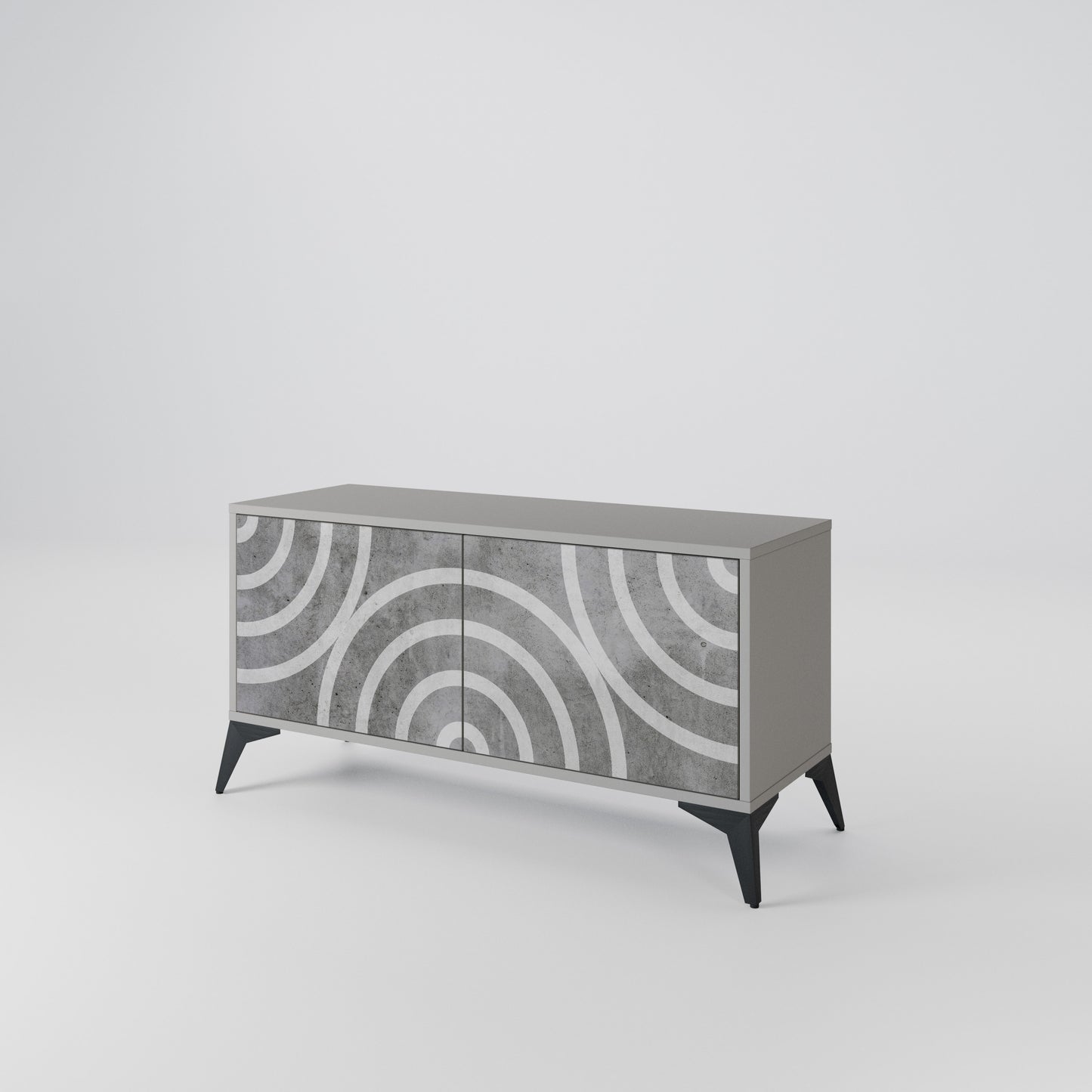 CIRCLE CONCRETE Compact 2-Door TV Cabinet