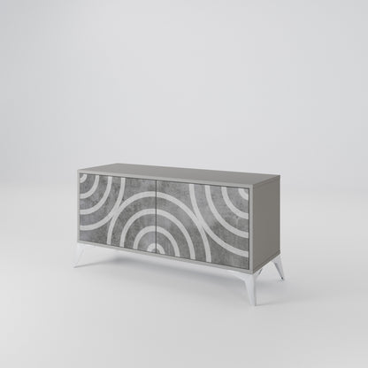 CIRCLE CONCRETE Compact 2-Door TV Cabinet