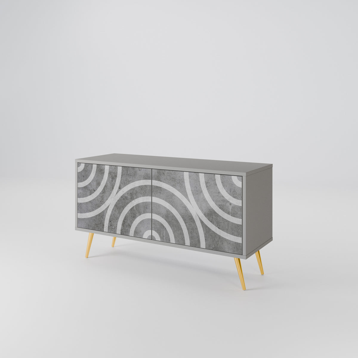 CIRCLE CONCRETE Kompakt TV-bänk med 2 dörrar