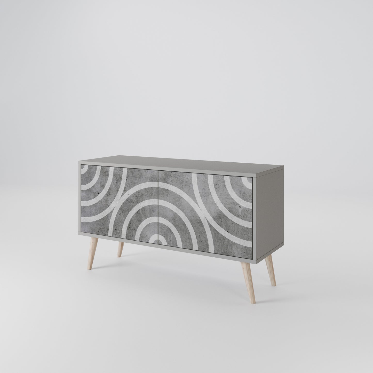 CIRCLE CONCRETE Compact 2-Door TV Cabinet
