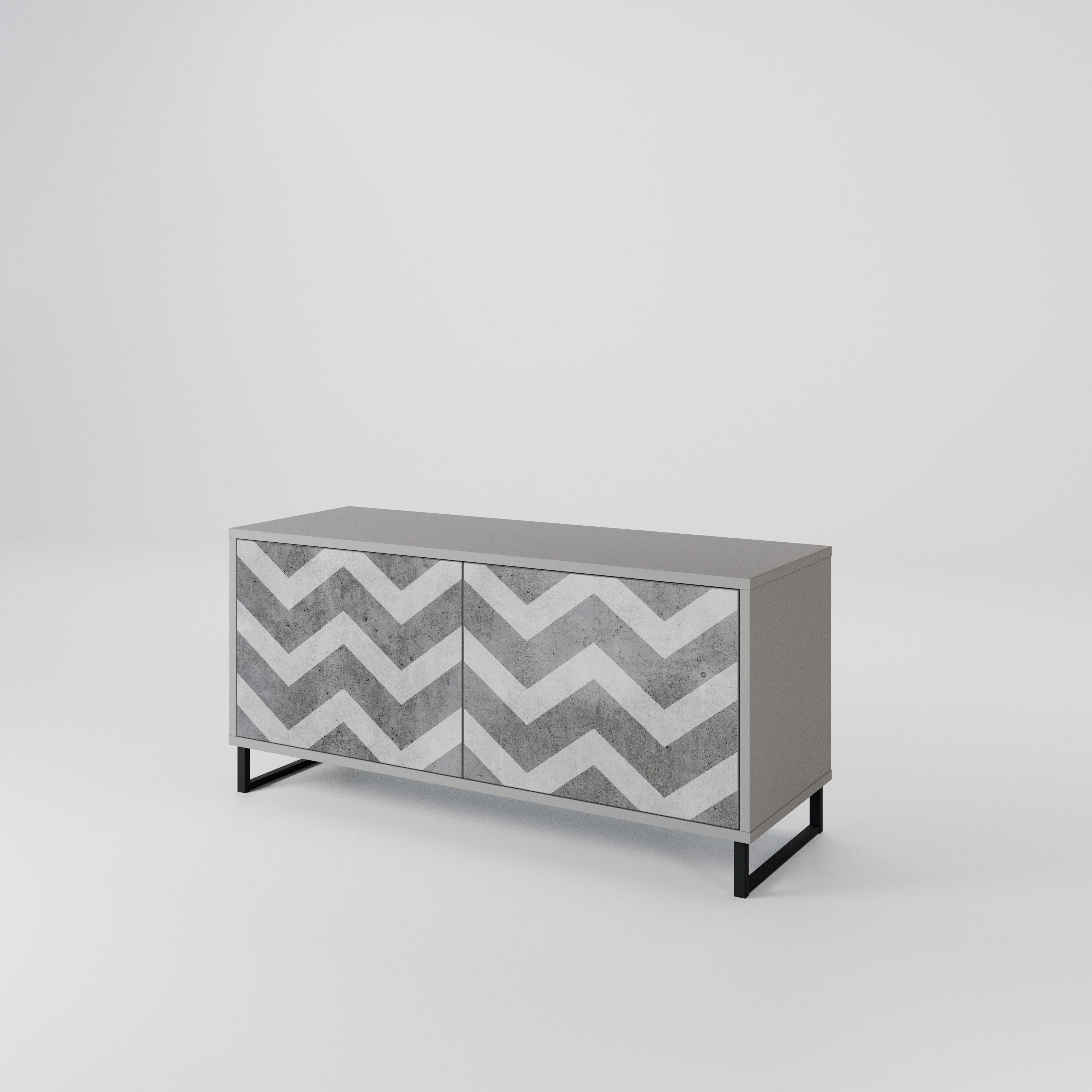 TOUGH ZIG ZAG Compact 2-Door TV Cabinet