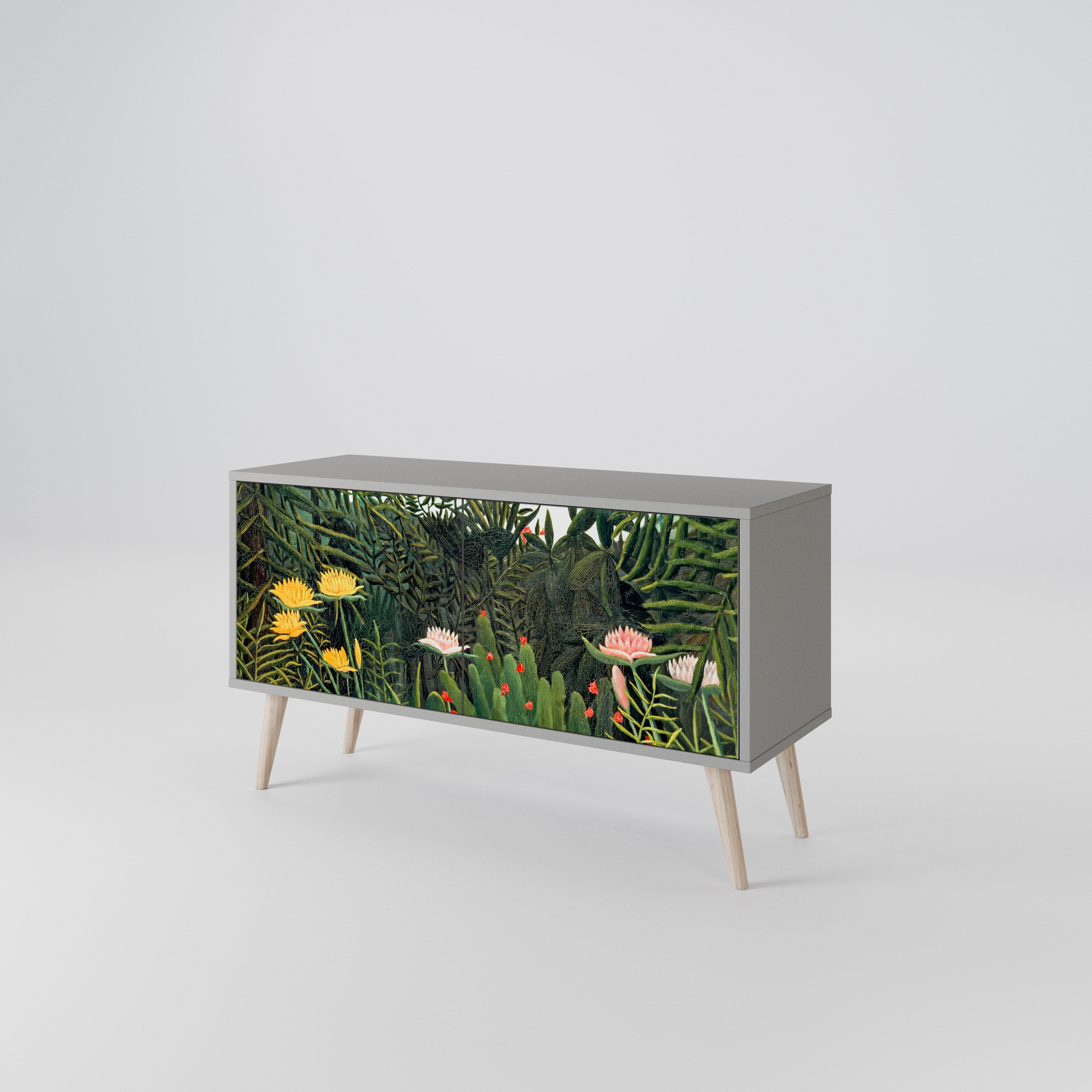 VIRGIN FOREST WITH SUNSET Compact 2-Door TV Cabinet