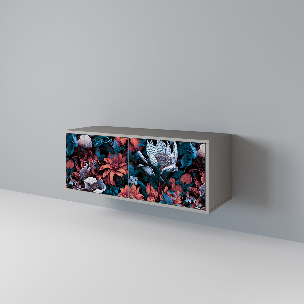 ETHEREAL BLOSSOMS Kompakt TV-bänk med 2 dörrar