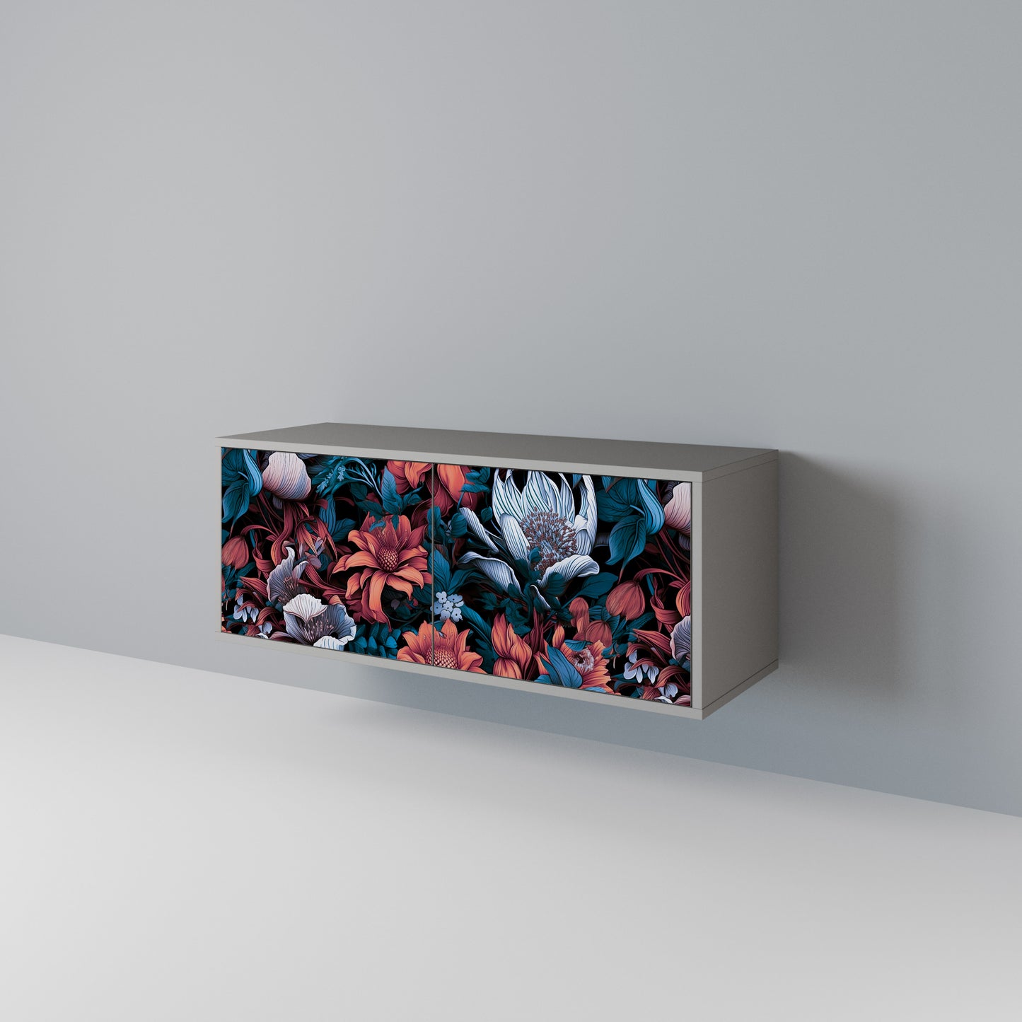 ETHEREAL BLOSSOMS Kompakt TV-bänk med 2 dörrar