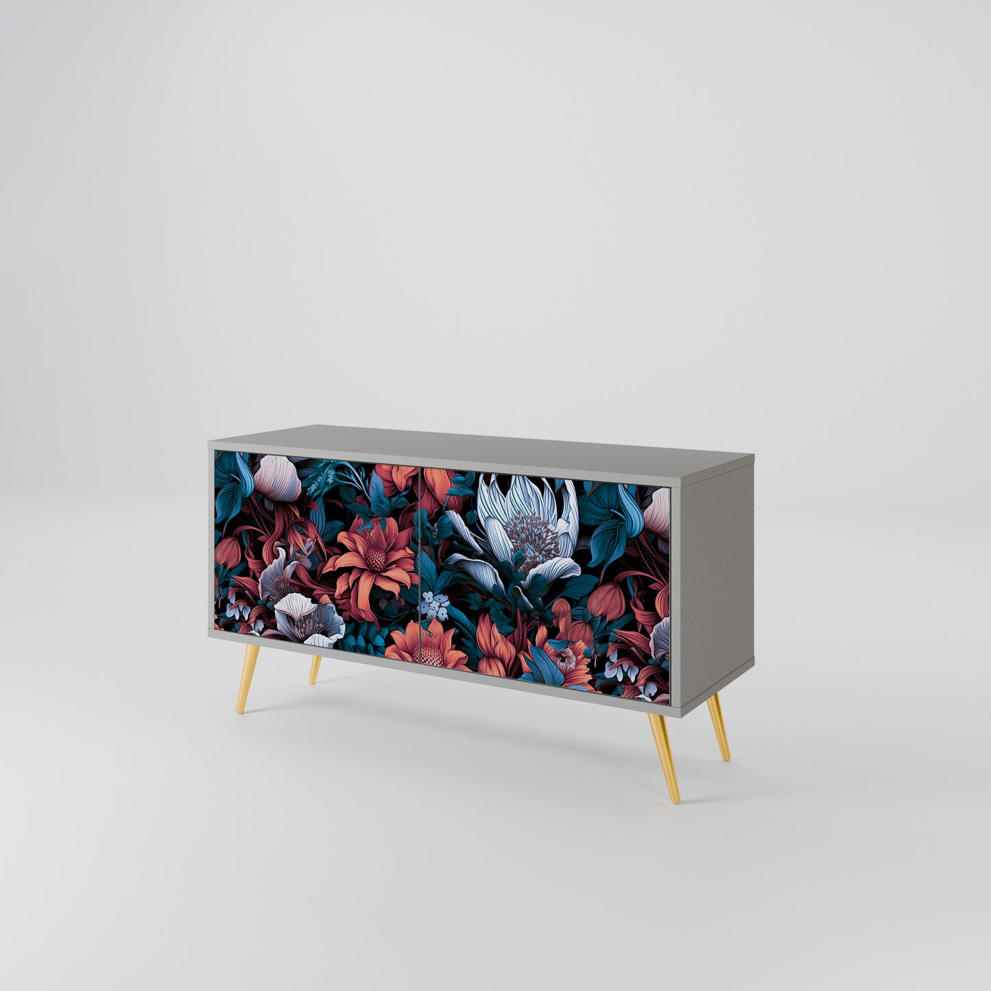 ETHEREAL BLOSSOMS Kompakt TV-bänk med 2 dörrar