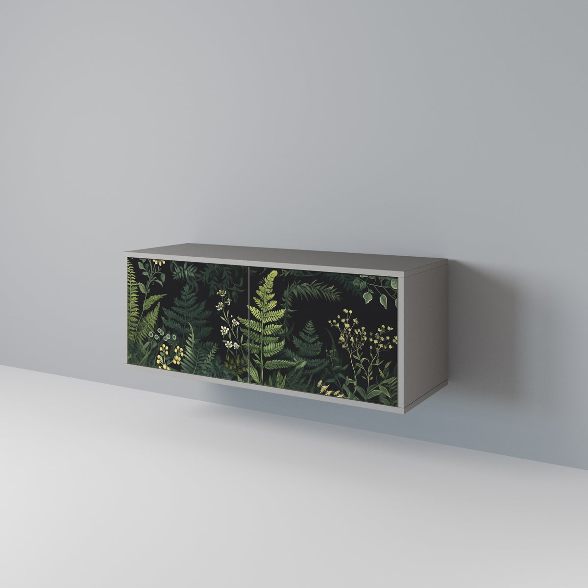 FERN FLOWERS Kompakt TV-bänk med 2 dörrar