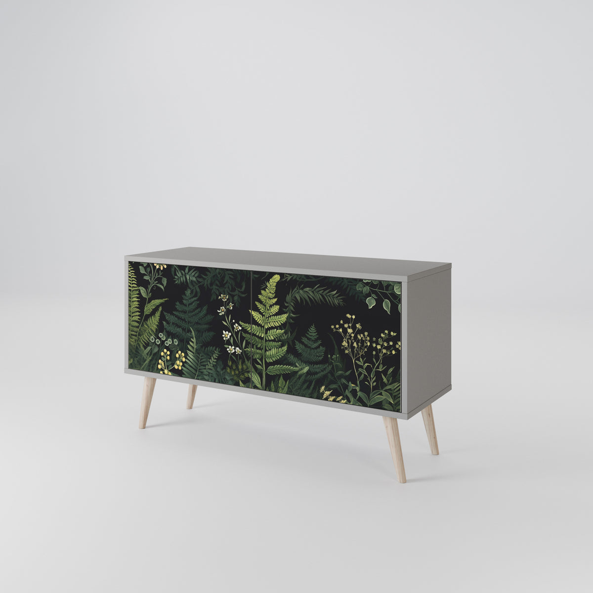 FERN FLOWERS Kompakt TV-bänk med 2 dörrar