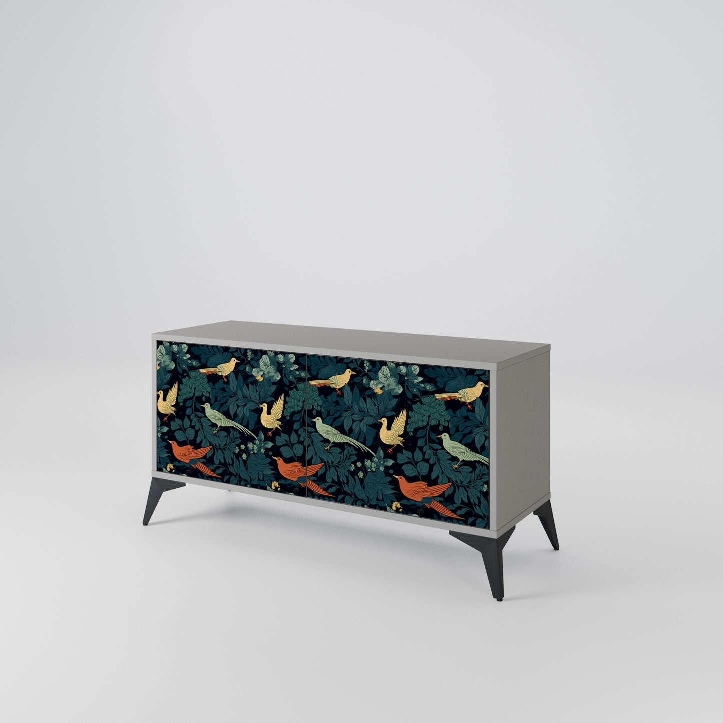 FOWL ORNAMENT Kompakt TV-bänk med 2 dörrar