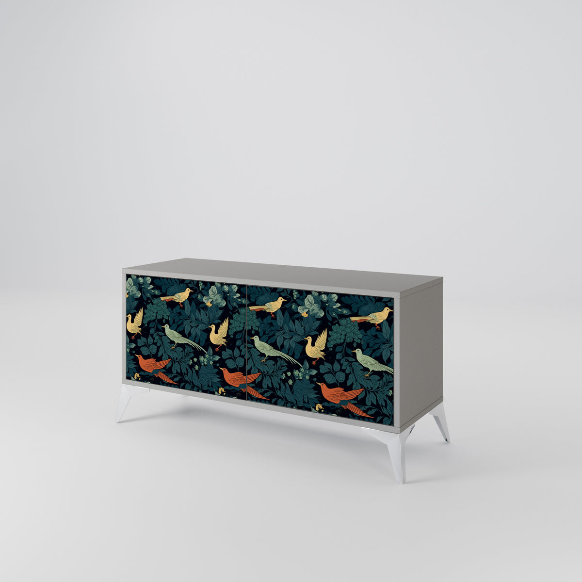 FOWL ORNAMENT Kompakt TV-bänk med 2 dörrar