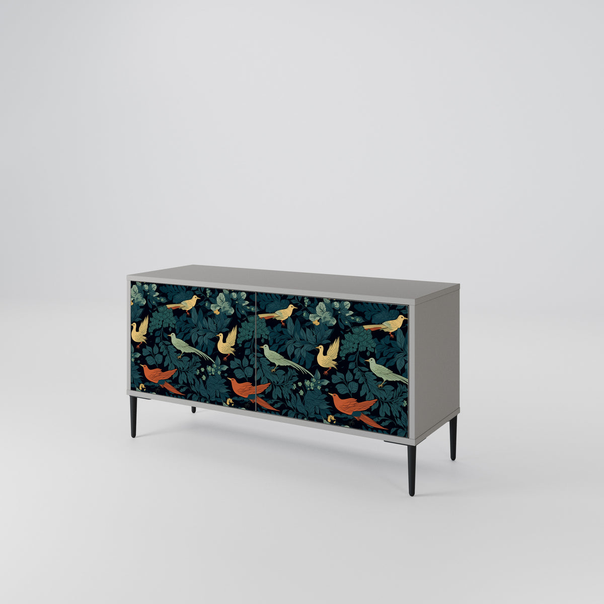 FOWL ORNAMENT Kompakt TV-bänk med 2 dörrar