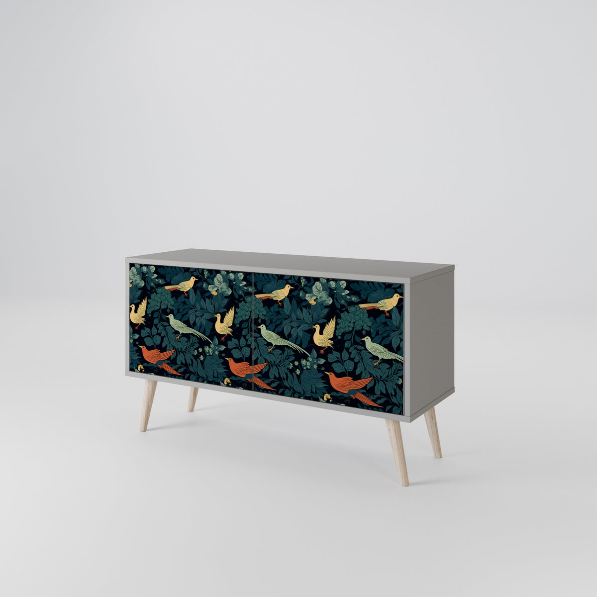 FOWL ORNAMENT Kompakt TV-bänk med 2 dörrar