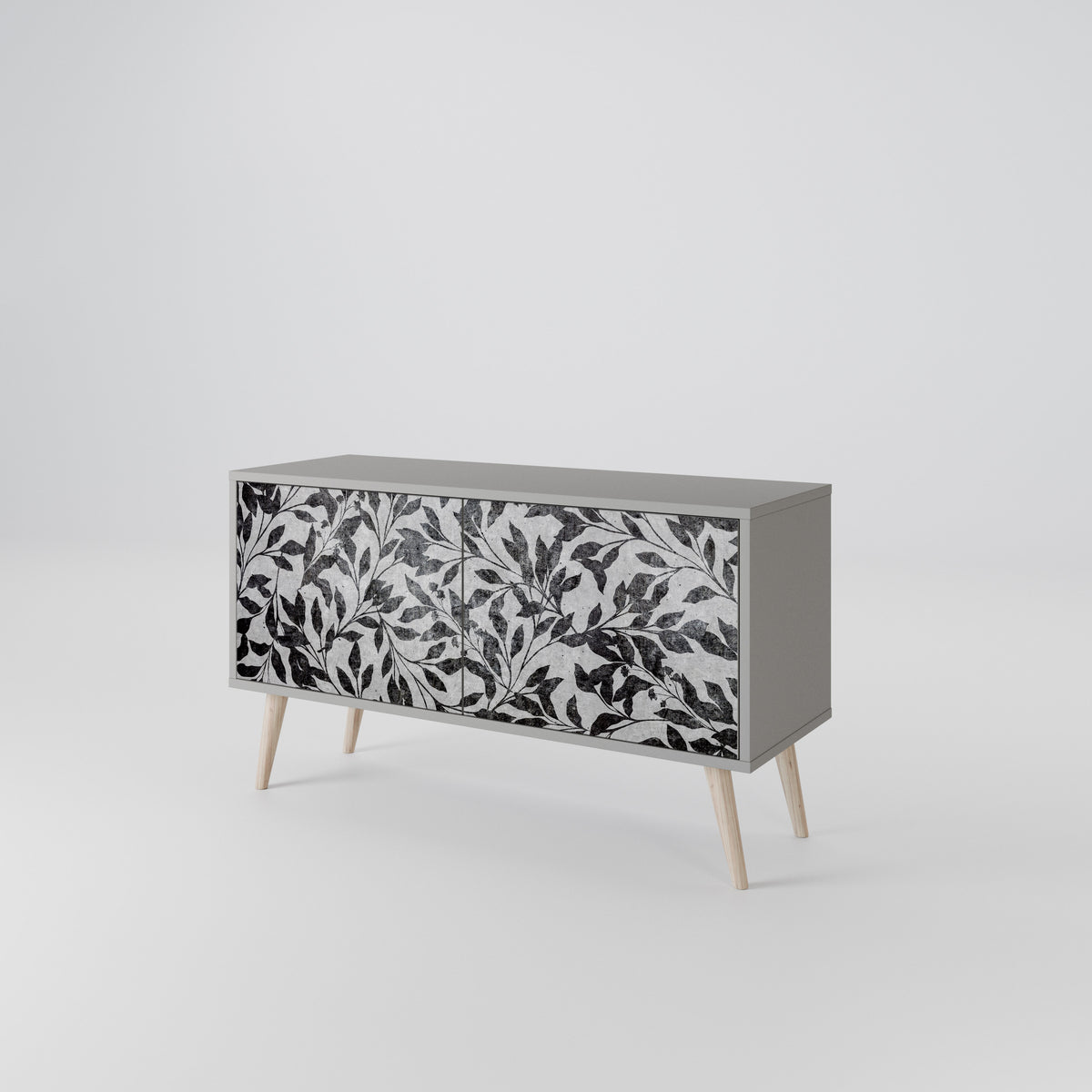 CHARCOAL SPROUT Kompakt TV-bänk med 2 dörrar
