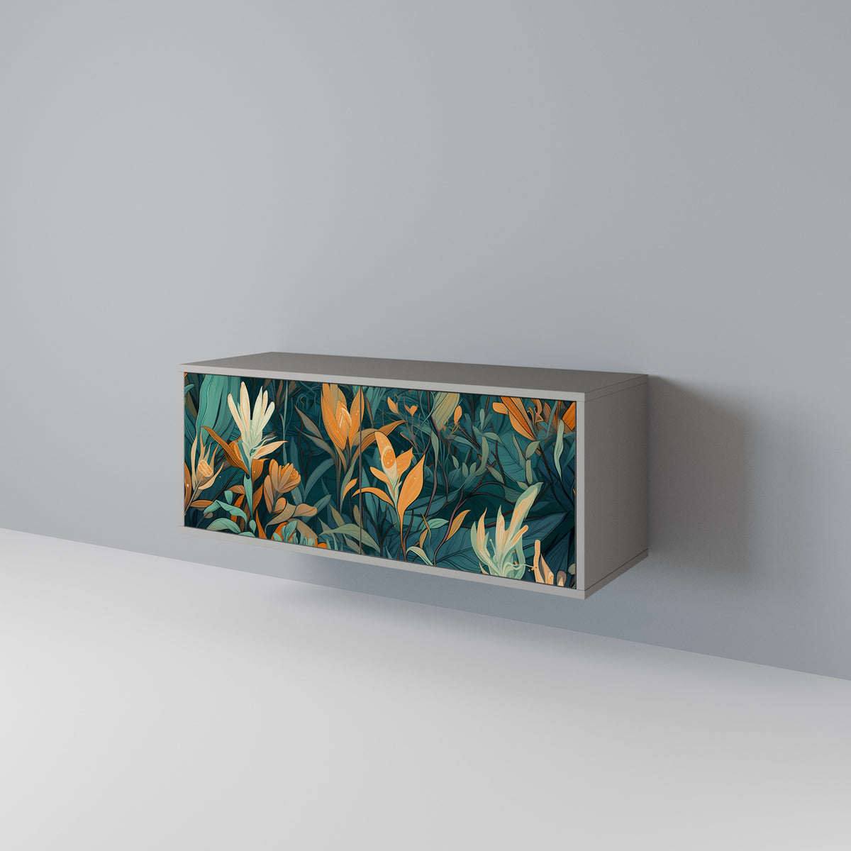 FLORAL SERENITY Kompakt TV-bänk med 2 dörrar
