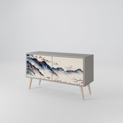 JAPANESE LANDSCAPE Kompakt TV-bänk med 2 dörrar