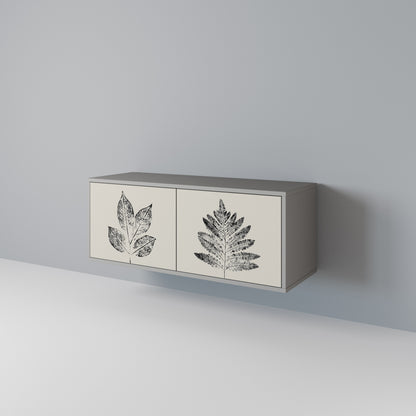 LEAFY STAMPS Kompakt TV-bänk med 2 dörrar
