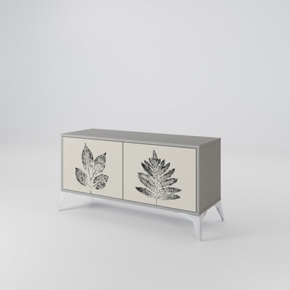 LEAFY STAMPS Kompakt TV-bänk med 2 dörrar