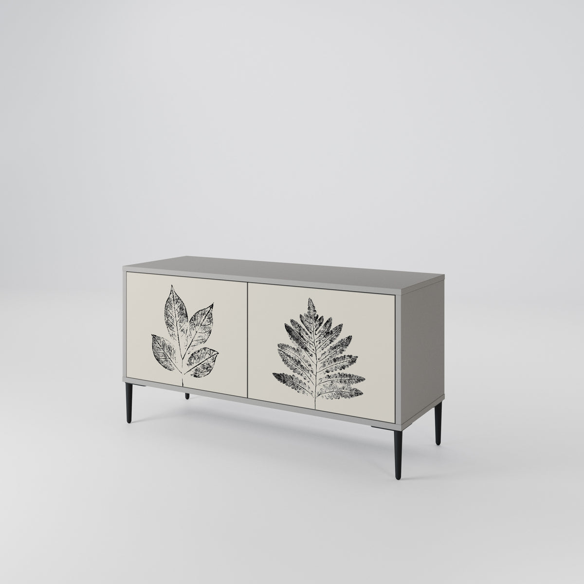 LEAFY STAMPS Kompakt TV-bänk med 2 dörrar