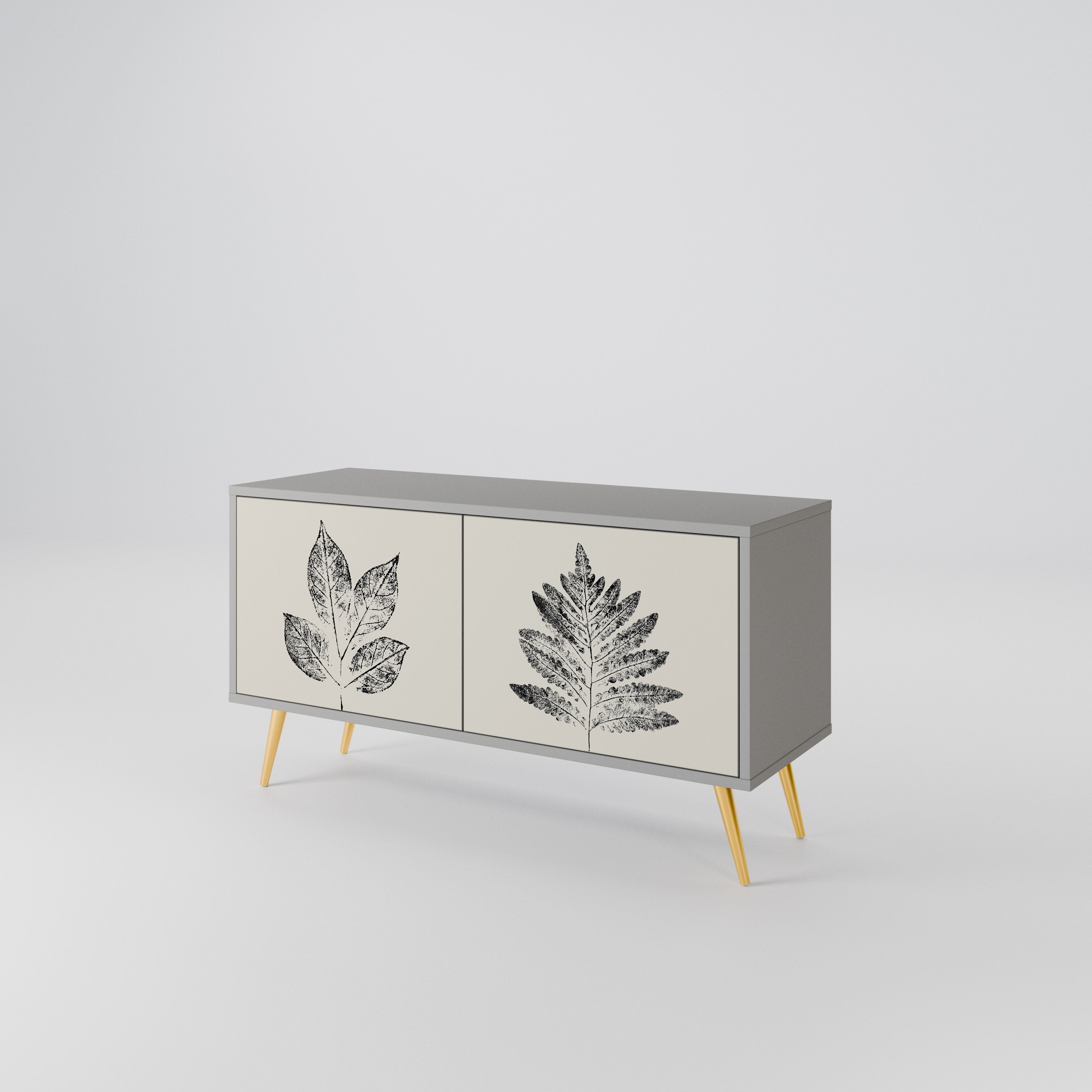 LEAFY STAMPS Compact 2-Door TV Cabinet