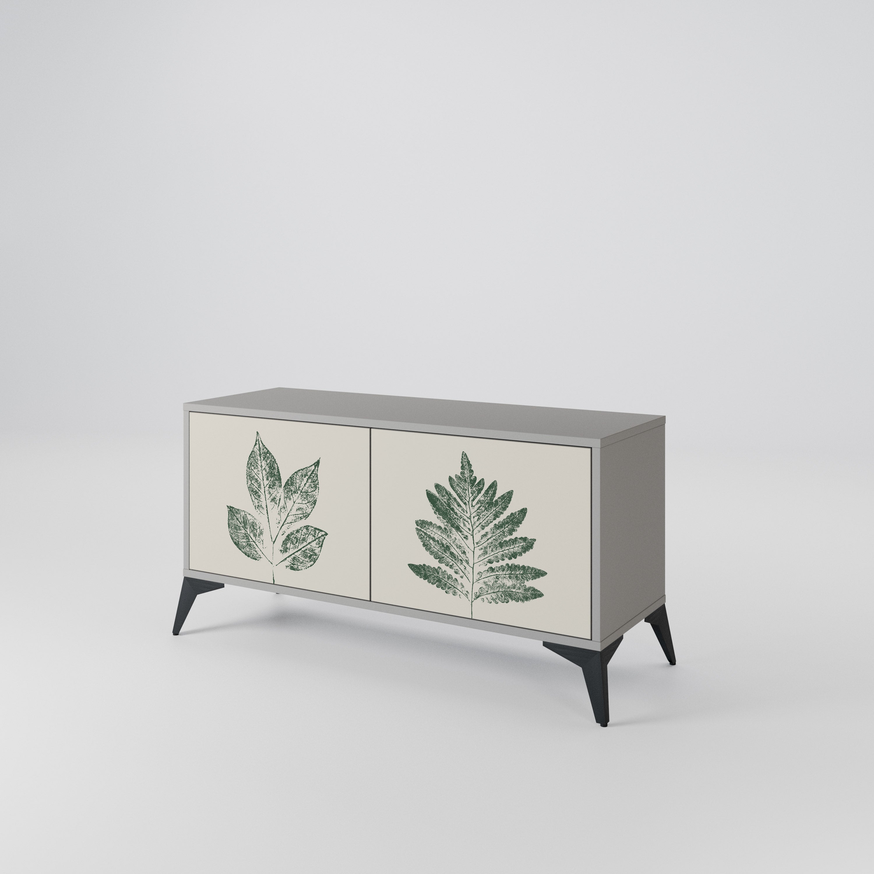 GREEN LEAFY STAMPS Compact 2-Door TV Cabinet