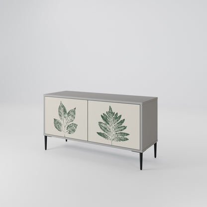 GREEN LEAFY STAMPS Kompakt TV-bänk med 2 dörrar
