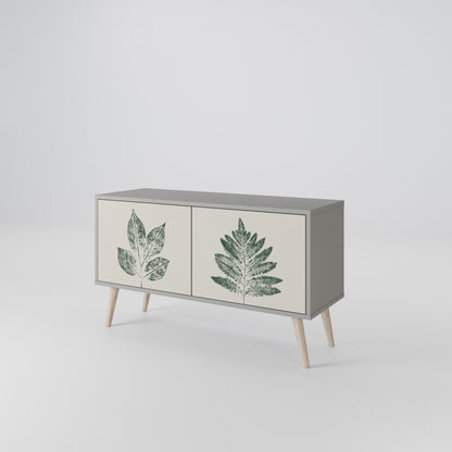 GREEN LEAFY STAMPS Kompakt TV-bänk med 2 dörrar