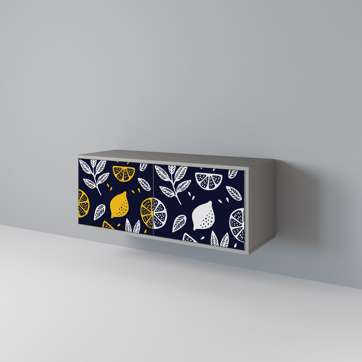 CITRUS BLACK AND WHITE Kompakt TV-bänk med 2 dörrar