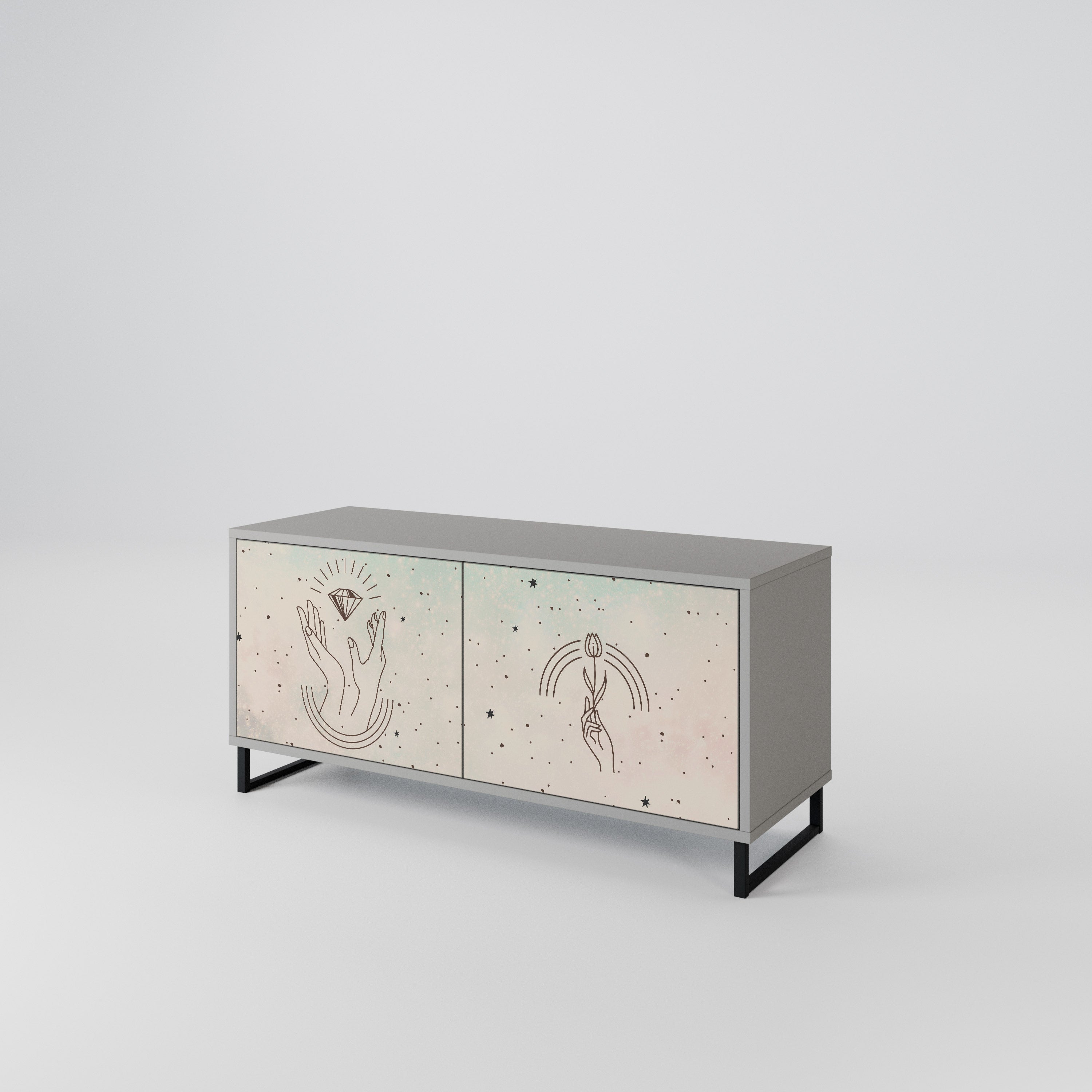 DELICATE BEAUTY Compact 2-Door TV Cabinet