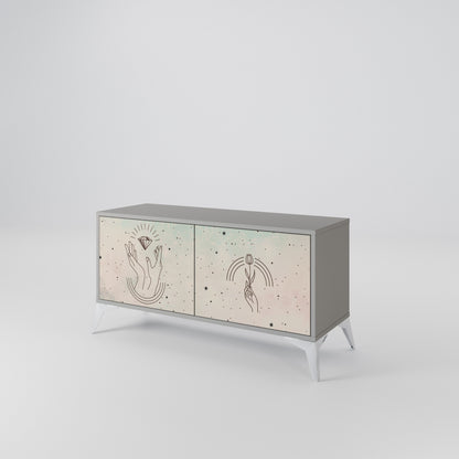 DELICATE BEAUTY Kompakt TV-bänk med 2 dörrar