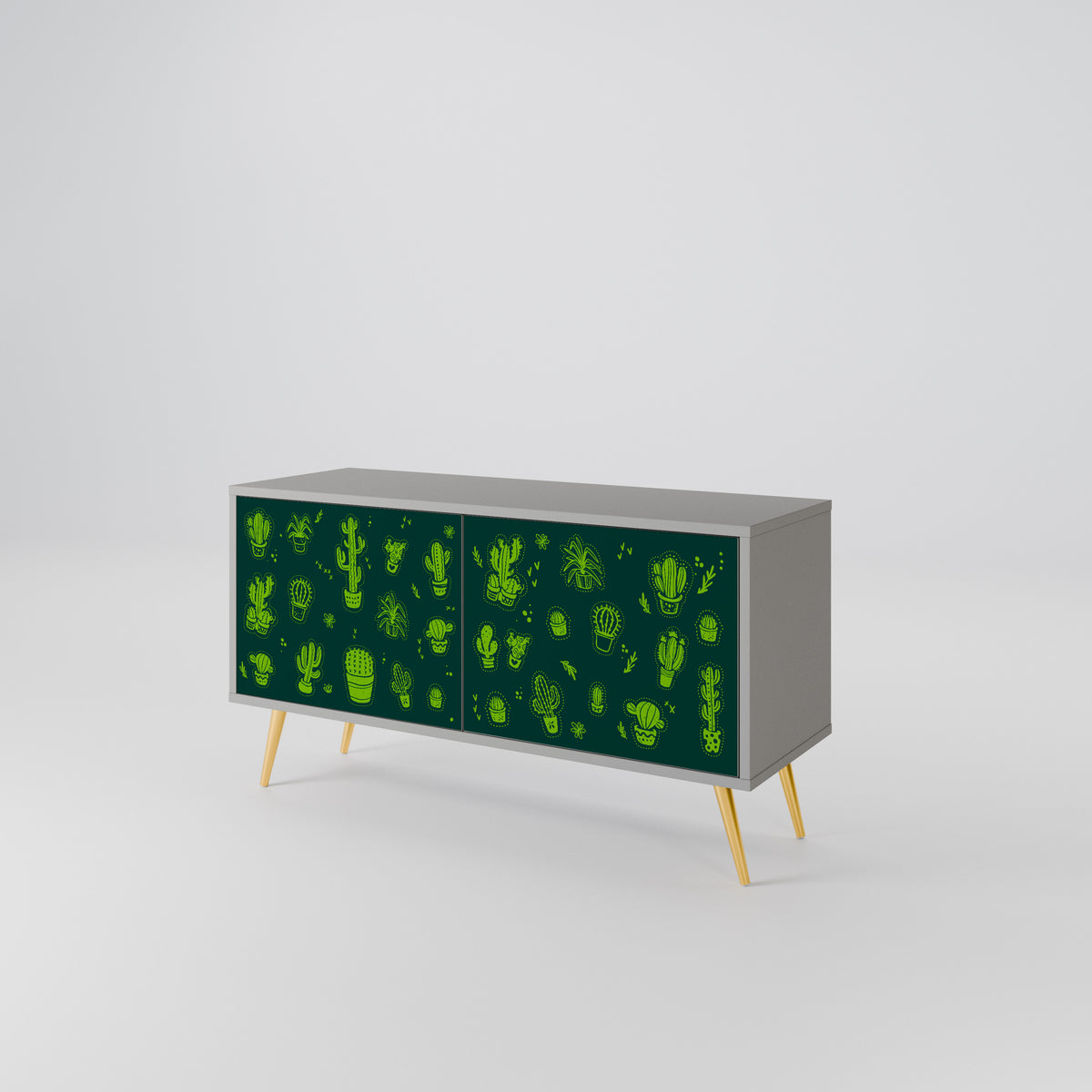 DESERT GREEN Kompakt TV-bänk med 2 dörrar