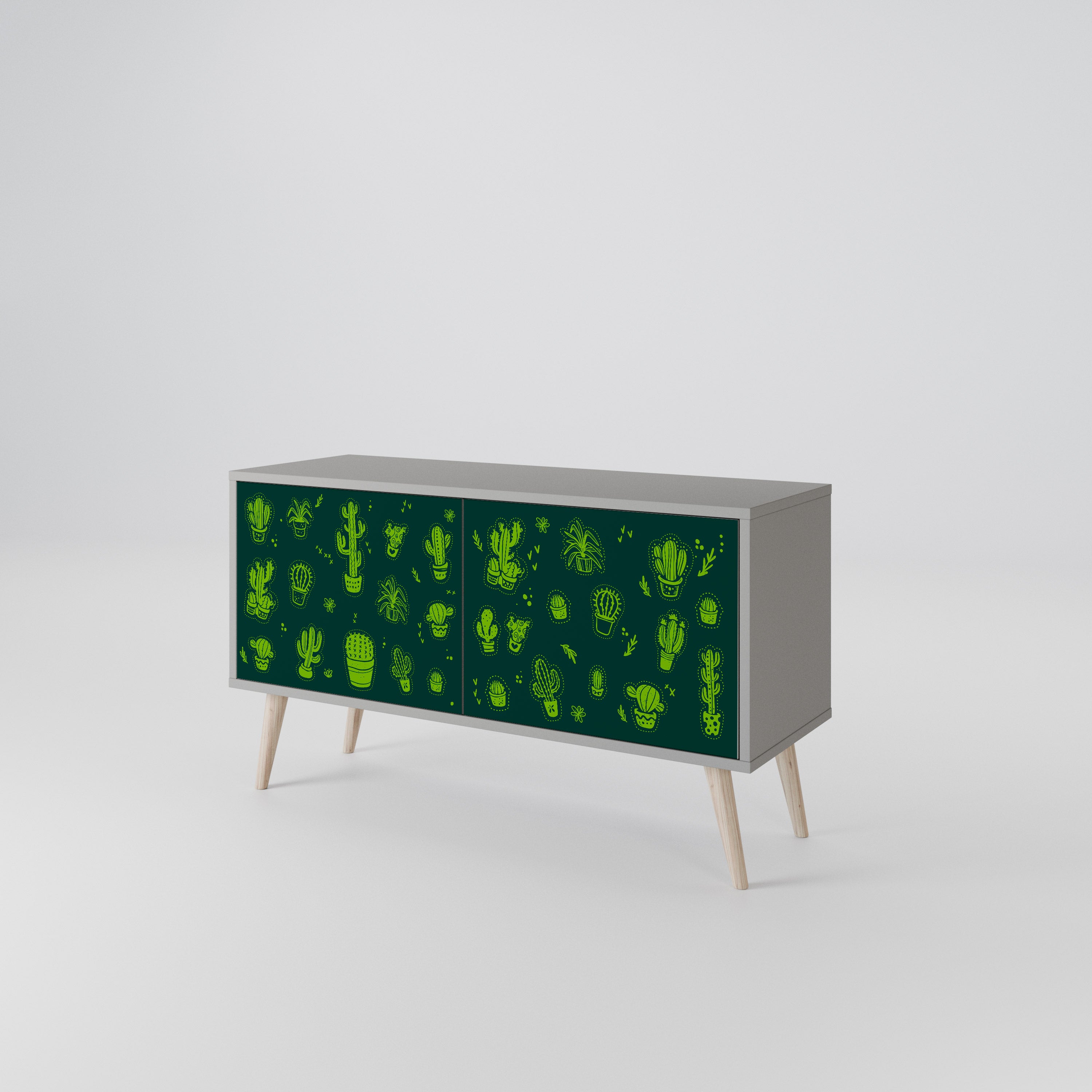 DESERT GREEN Compact 2-Door TV Cabinet