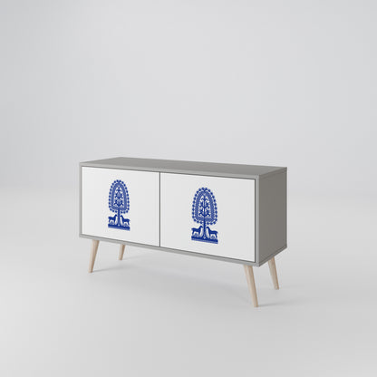 POLISH FOLK ART Kompakt TV-bänk med 2 dörrar