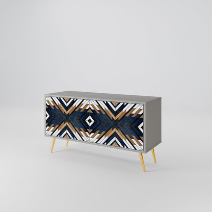 ARTFUL GEOMETRY Kompakt TV-bänk med 2 dörrar