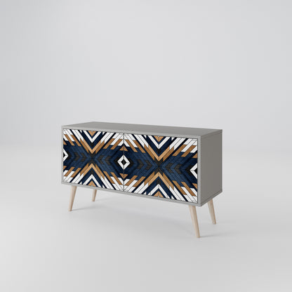 ARTFUL GEOMETRY Kompakt TV-bänk med 2 dörrar