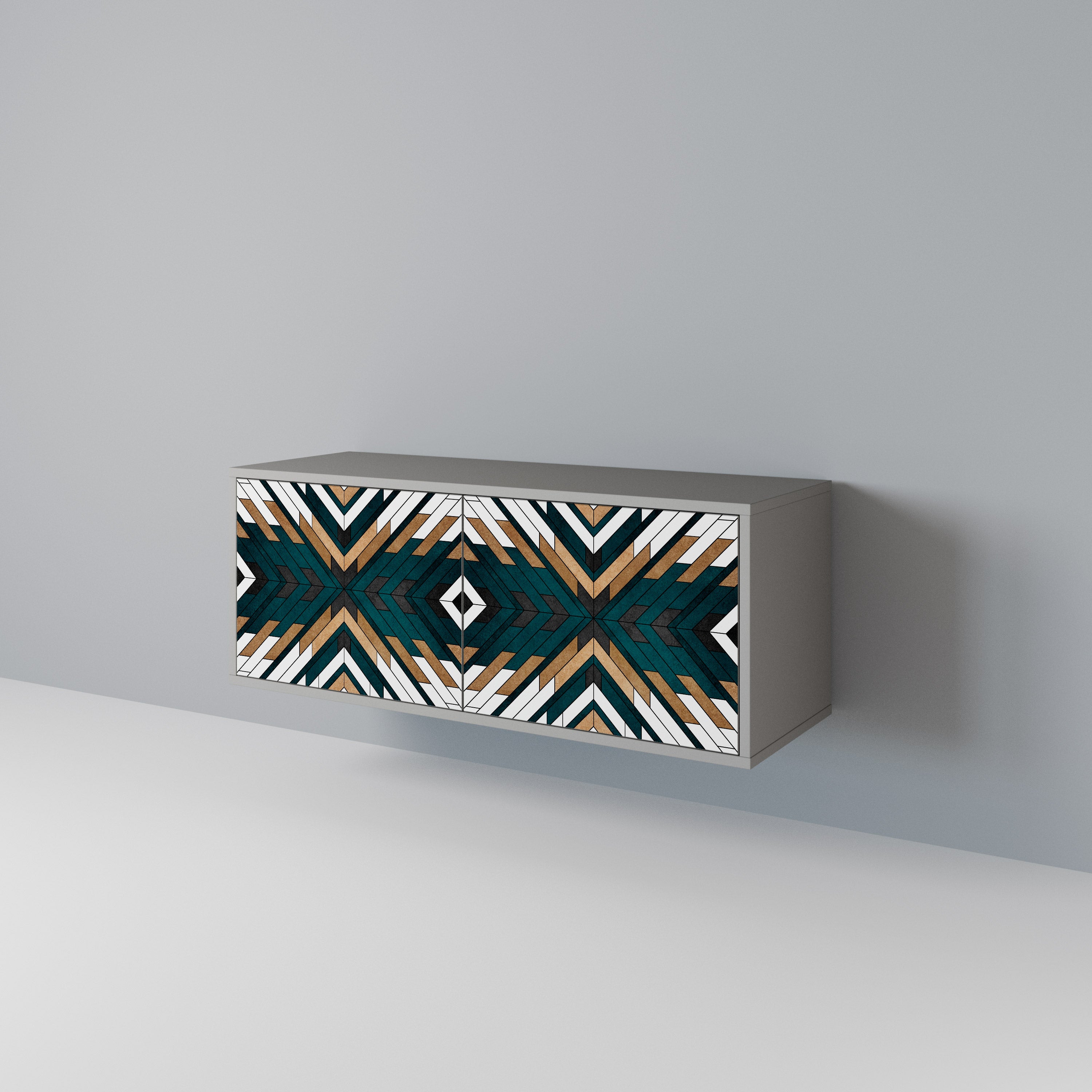 ARTISTIC GEOMETRY Compact 2-Door TV Cabinet