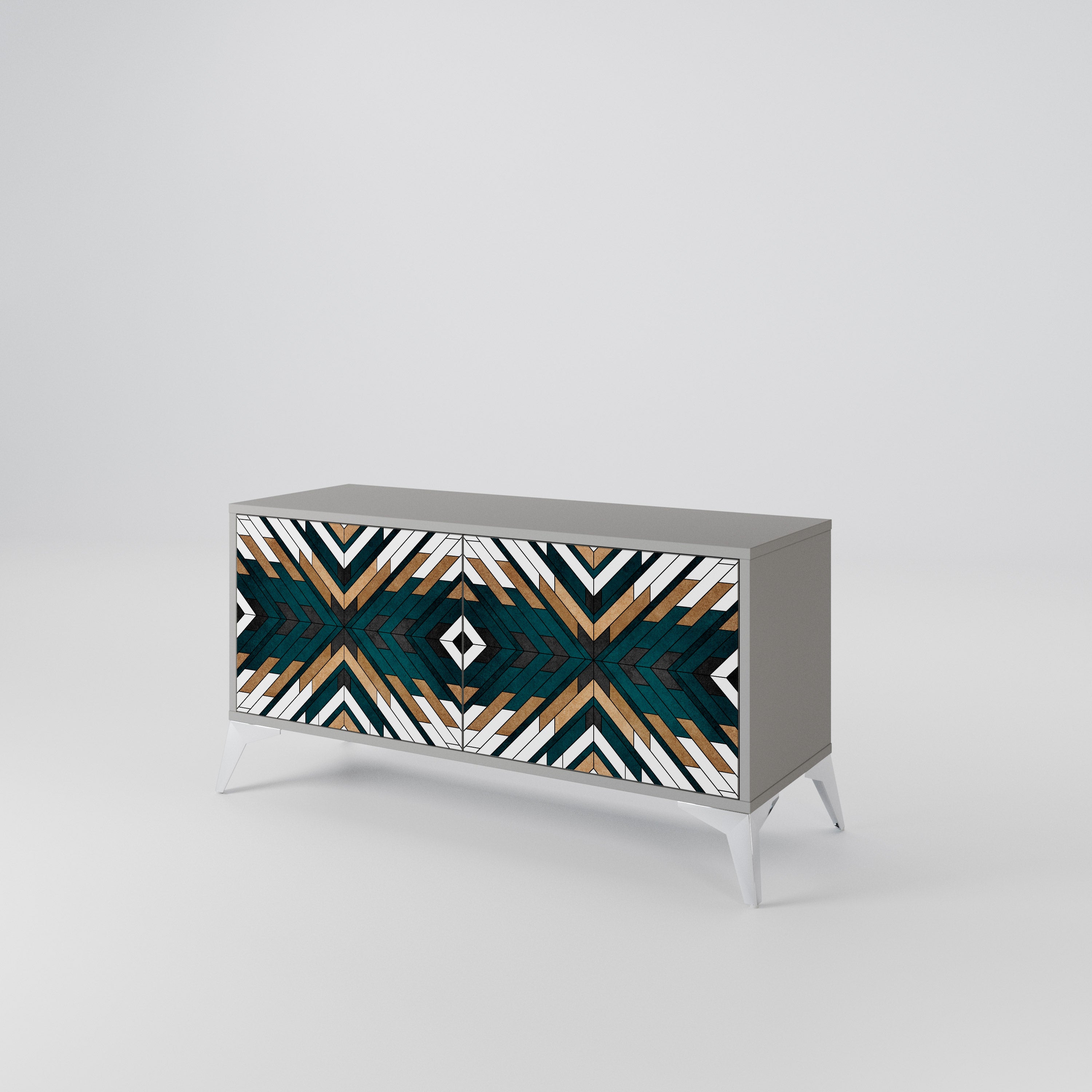ARTISTIC GEOMETRY Compact 2-Door TV Cabinet