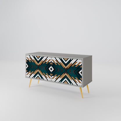 ARTISTIC GEOMETRY Kompakt TV-bänk med 2 dörrar