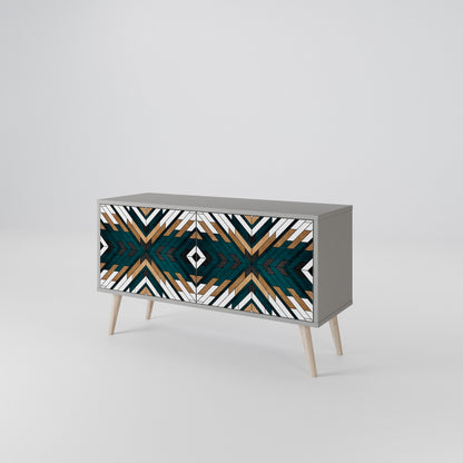 ARTISTIC GEOMETRY Kompakt TV-bänk med 2 dörrar