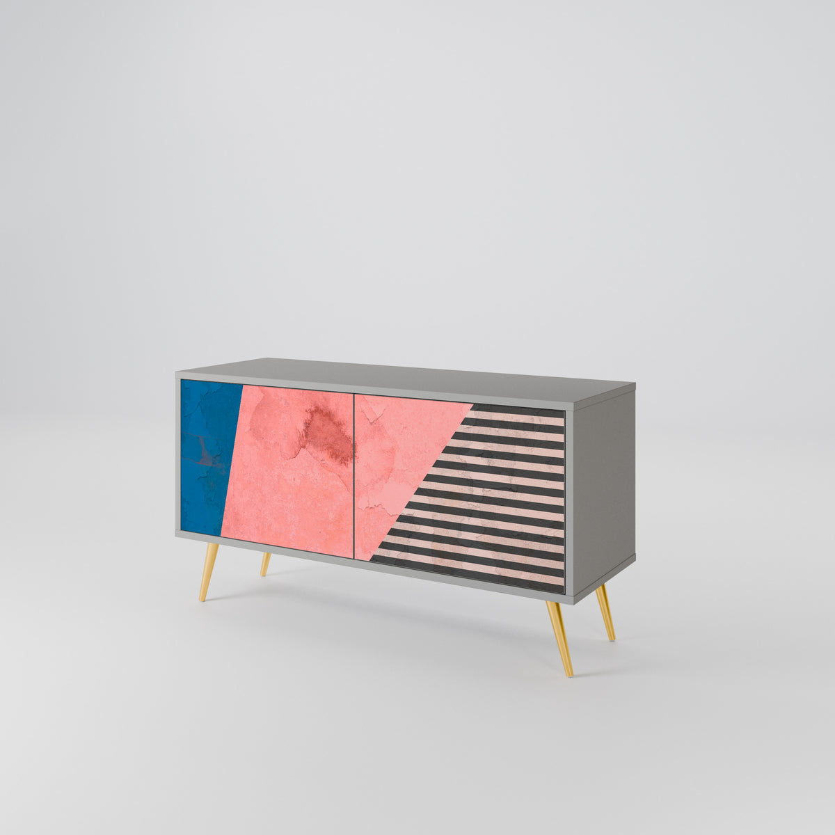 GLAMOROUS STRIPE Compact 2-Door TV Cabinet