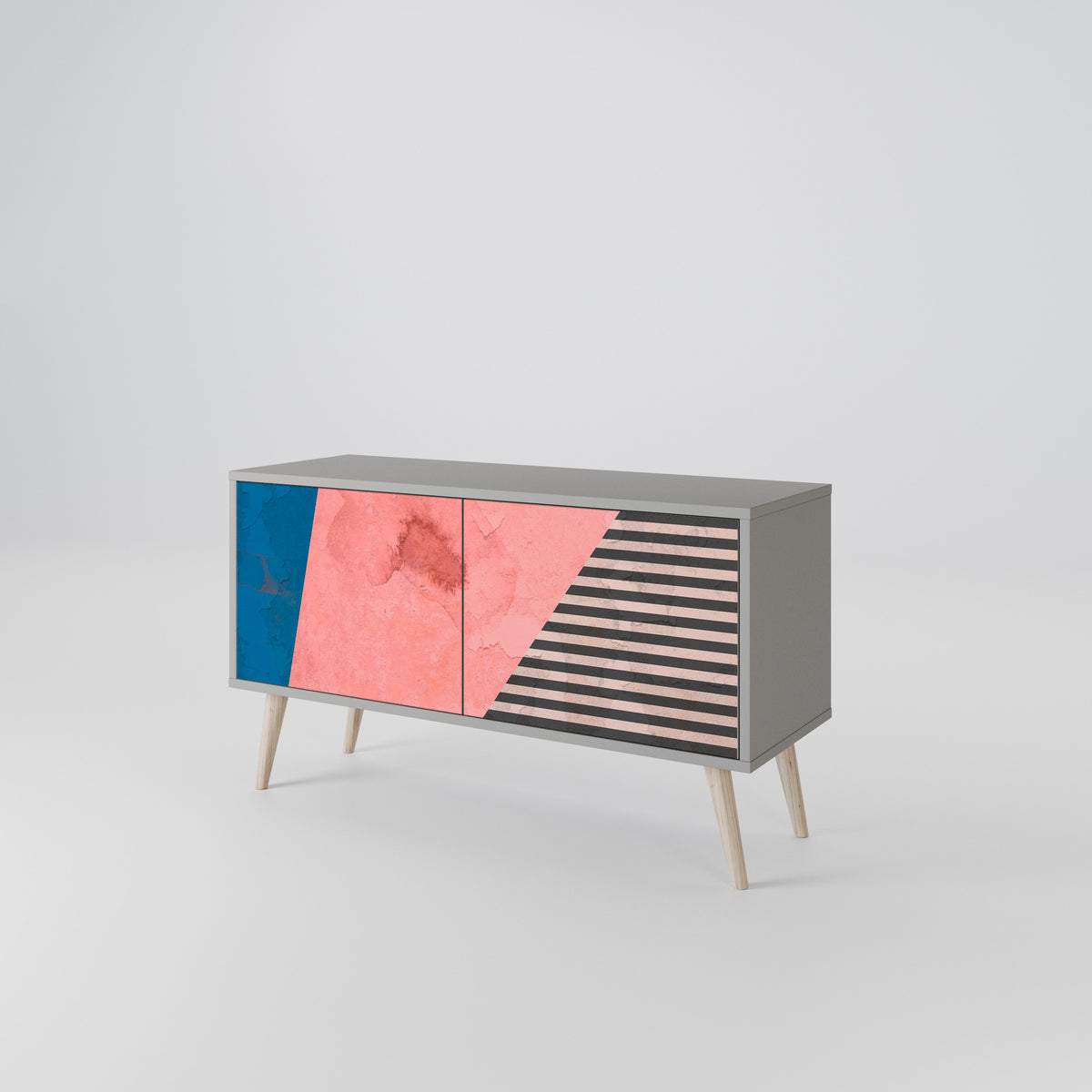 GLAMOROUS STRIPE Compact 2-Door TV Cabinet
