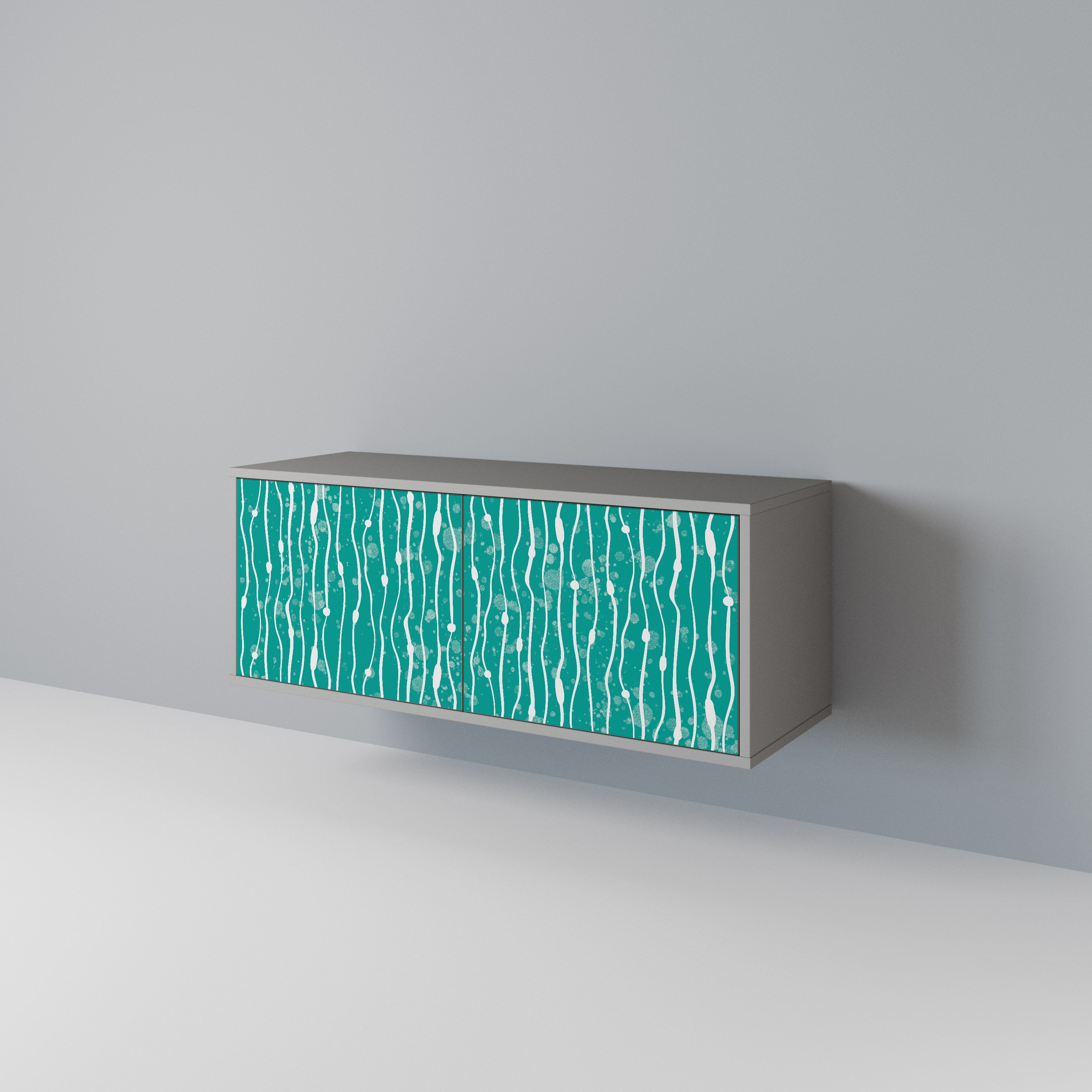 TURQUOISE RAIN Compact 2-Door TV Cabinet