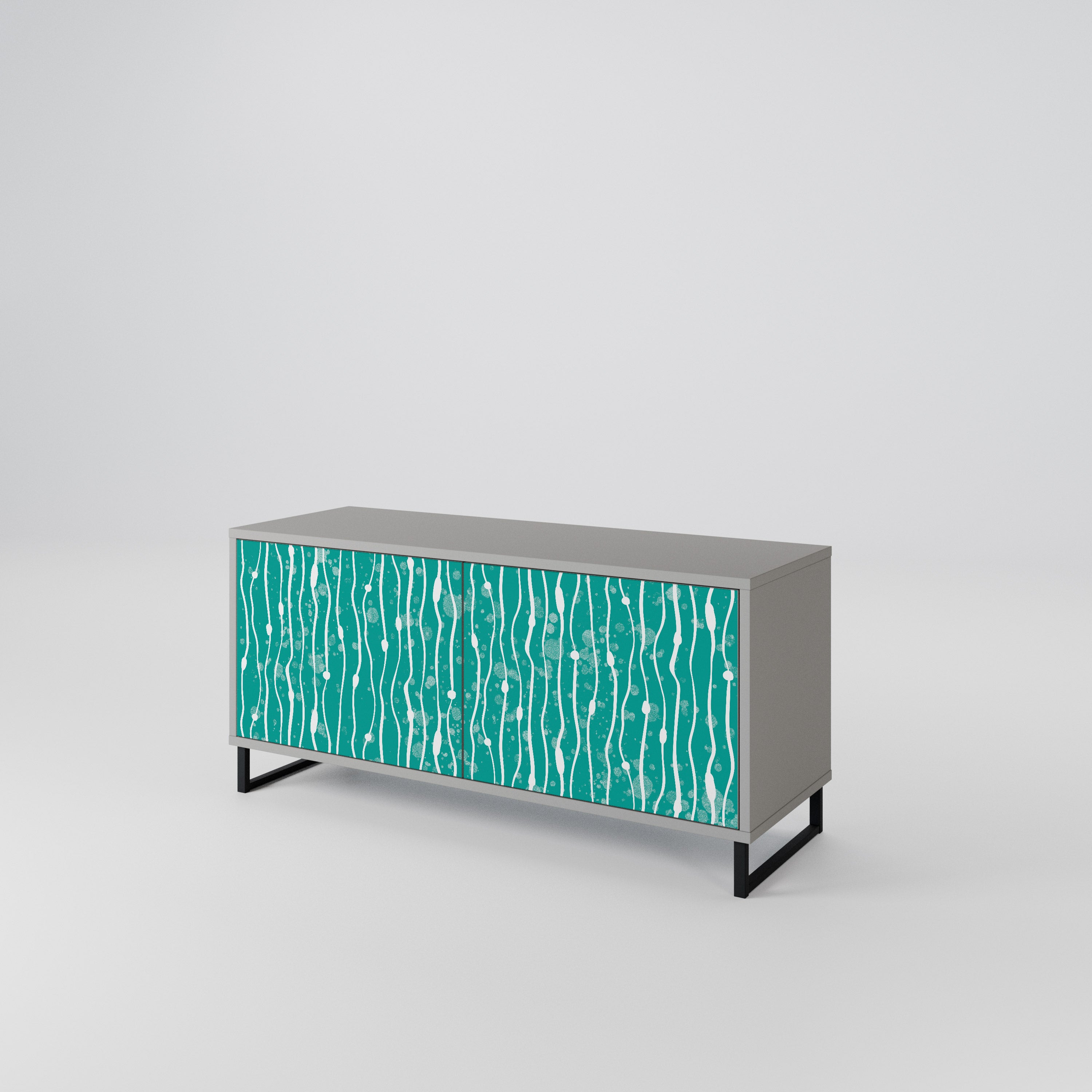 TURQUOISE RAIN Compact 2-Door TV Cabinet